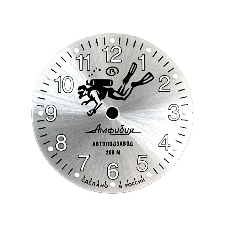 Dial 658S | Vostok Amphibia Scuba Dude sunburst silver