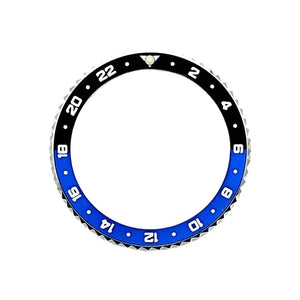 Vostok 24‑Std.-Lünette aus Edelstahl mit schwarz/blauem Alu‑Insert und SuperLumiNova Marke inkl. Feder