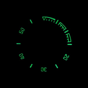 Vostok Lünette Edelstahl schwarz PVD mit SuperLumiNova inkl. Feder