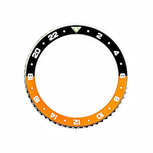 Vostok 24‑Std.-Lünette Edelstahl schwarz/orange Alu‑Insert SuperLumiNova inkl. Feder