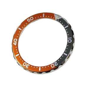 Vostok Edelstahl-Lünette orange/grau mit SuperLumiNova inkl. Feder