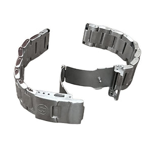 20mm Vostok Edelstahlarmband – massives 3‑reihiges Band, Faltschließe mit Logo