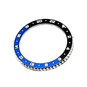 Vostok 24‑Std.-Lünette aus Edelstahl mit schwarz/blauem Alu‑Insert und SuperLumiNova Marke inkl. Feder