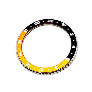 Vostok 24‑Std.-Lünette Edelstahl schwarz/orange Alu‑Insert SuperLumiNova inkl. Feder