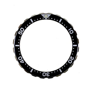 Vostok Lünette aus Edelstahl mit Alu‑Insert und SuperLumiNova Marke, inkl. Feder