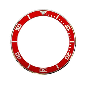 Vostok Lünette aus Edelstahl mit Alu‑Insert und SuperLumiNova Marke, inkl. Feder