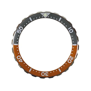 Vostok Edelstahl-Lünette orange/grau mit SuperLumiNova inkl. Feder