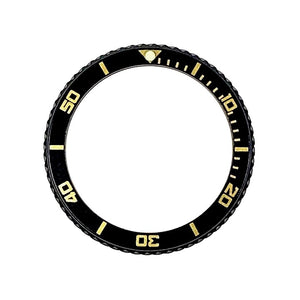 Vostok Lünette - Edelstahl schwarz PVD beschichtet mit SuperLumiNova inkl. Feder