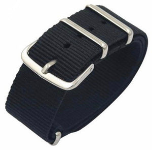NATO Armband Nylon schwarz 18mm 20mm 22mm