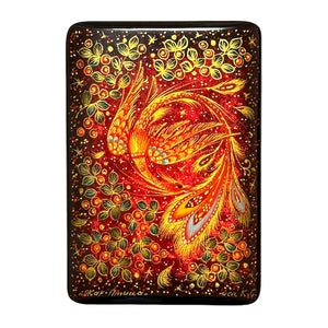 Scatola laccata russa Palekh "L'uccello di fuoco", arte dipinta a mano