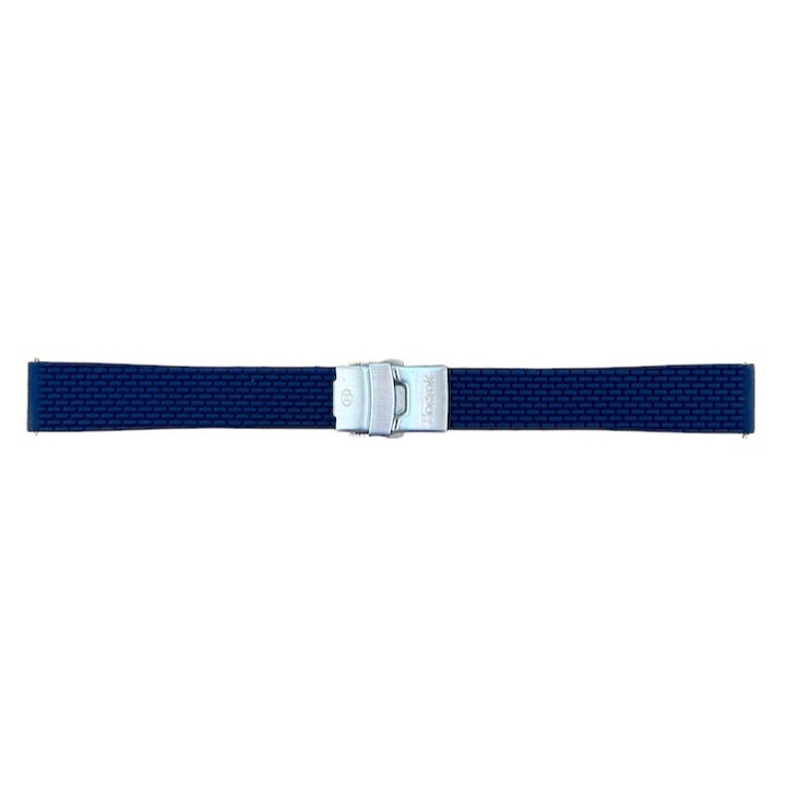 Vostok Silicone Strap 20 mm Blue with Folding Clasp and Logo