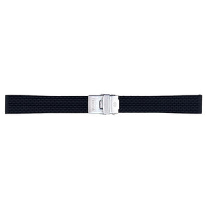 Vostok Silikon Armband 22 mm schwarz mit Faltschließe und Logo