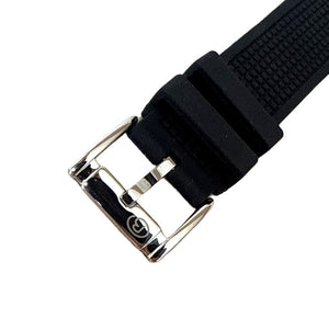 Vostok Silikon Armband 22 mm schwarz mit Edelstahlschließe