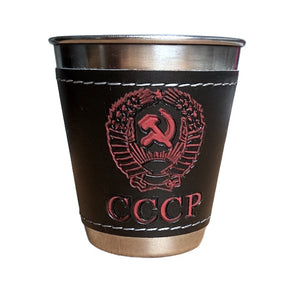 Set di bicchieri da bere russi CCCP in custodia di pelle – 4x 70 ml