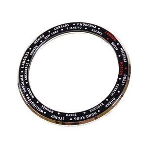 Vostok GMT Städte-Lünette Edelstahl, schwarz