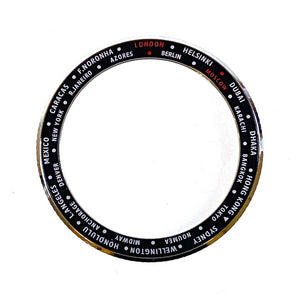 Vostok GMT Städte-Lünette Edelstahl, schwarz