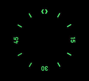 Vostok Lünette Edelstahl schwarz PVD mit SuperLumiNova inkl. Feder