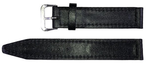 18mm Vostok Standard Lederarmband schwarz mit Dornschließe