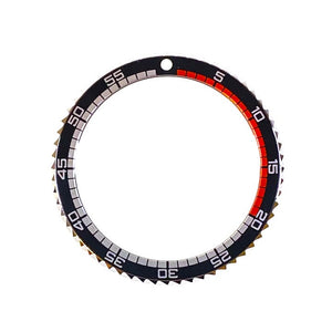 Vostok Lünette aus Edelstahl mit Alu‑Insert und SuperLumiNova Marke, inkl. Feder