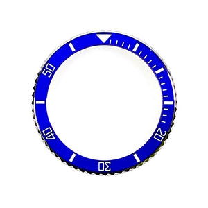 Vostok Lünette Edelstahl mit blauem Keramik‑Insert & SuperLumiNova inkl. Feder