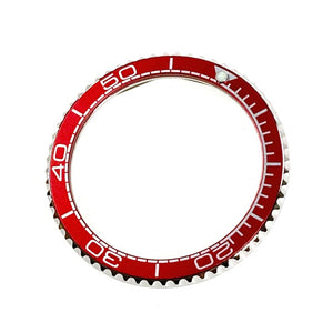 Vostok Lünette aus Edelstahl mit Alu‑Insert und SuperLumiNova Marke, inkl. Feder