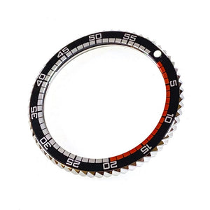 Vostok Lünette aus Edelstahl mit Alu‑Insert und SuperLumiNova Marke, inkl. Feder