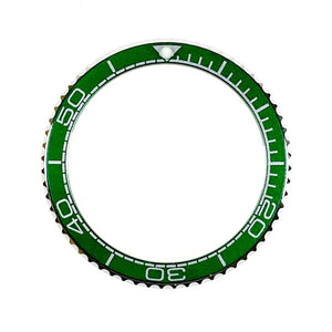 Vostok Lünette aus Edelstahl mit Alu‑Insert und SuperLumiNova Marke, inkl. Feder