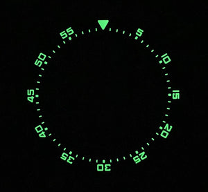 Vostok Lünette Edelstahl schwarz PVD mit SuperLumiNova inkl. Feder