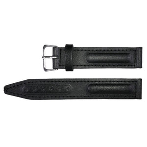 18mm Vostok Standard Lederarmband schwarz mit Dornschließe