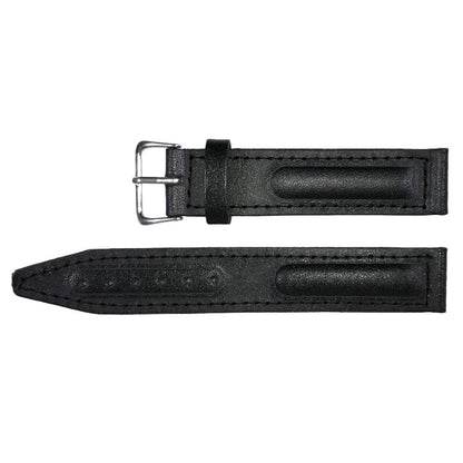 18mm Vostok Standard Lederarmband schwarz mit Dornschließe