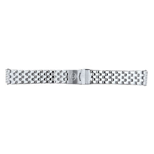 Cinturino Vostok in acciaio 18 mm per cassa Amphibia 420, 5 file, lucido