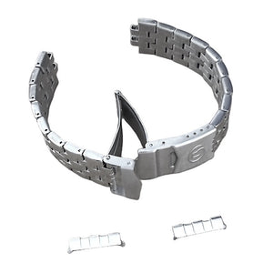 Cinturino Vostok in acciaio 18 mm per cassa Amphibia 420, 5 file, lucido