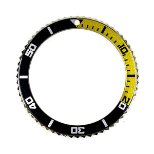 Vostok bezel made of stainless steel with aluminum insert and SuperLumiNova including spring