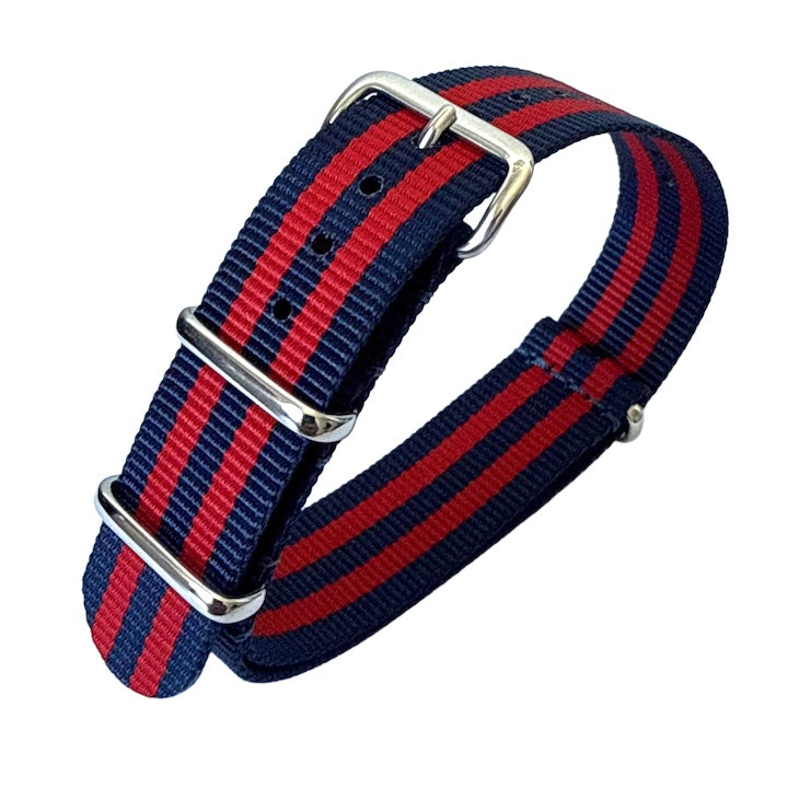 Vostok NATO Armband Nylon, Navy Red 18mm 20mm 22mm