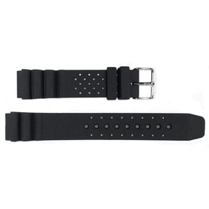 Vostok Polyurethan Armband 18mm in Schwarz mit Dornschließe