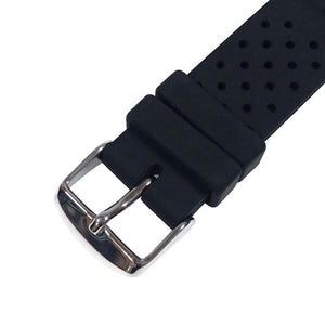 Vostok Polyurethan Armband 18mm in Schwarz mit Dornschließe