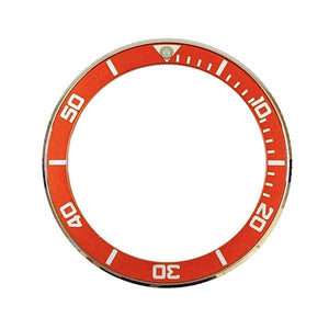 Vostok bezel made of stainless steel with aluminum insert and SuperLumiNova mark, incl. spring