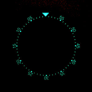 Vostok Countdown Lünette Edelstahl mit schwarzem Keramik‑Insert & SuperLumiNova inkl. Feder